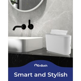 EnBath Countertop Paper Towel Dispenser (White)/Multifold Paper Towel Holder, Non-Slip, Durable ABS, Stylish Design for Bathroom and Kitchen