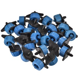 M METERXITY 25 Pack Pressure Compensating Dripper - Garden Irrigation, Maintain Constant Flow & Drip Emitter, Apply to Outdoor Garden Lawn Tree (2 Gallon Per Hour, Black Blue)