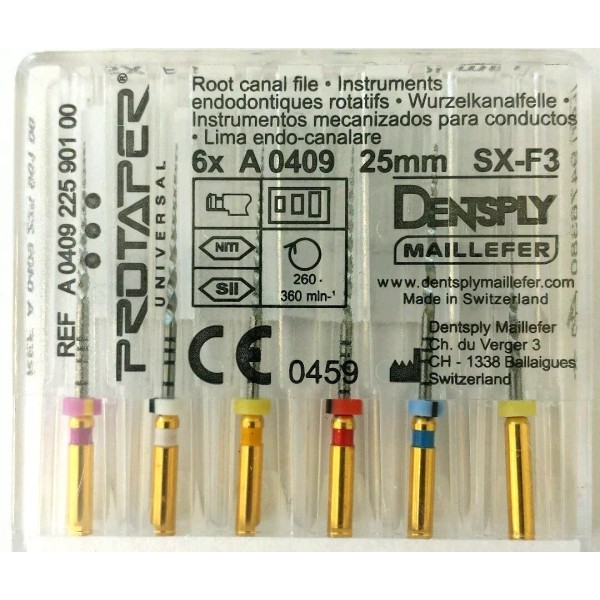 Dentsply Rotary ProTaper Universal Engine NiTi Files 25 mm SX-F3