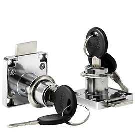 Drawer Lock 2 Furniture Locks Cylinder for Drawers & Cabinets Screw-On Lock Security Lock