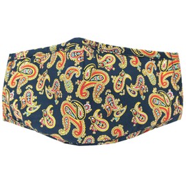 Soprano Paisley Navy 100% Cotton Washable Reusable Face Mask