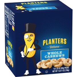 Planters Deluxe Cashews (2.25oz Bags, Pack of 12)