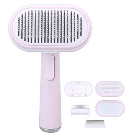 5 in 1 Pet Slicker Brush One Button Hair Removal Automatic Knot Opening Dog Grooming Massage Hair Brush Set for Dog Cat Pink 5 in 1
