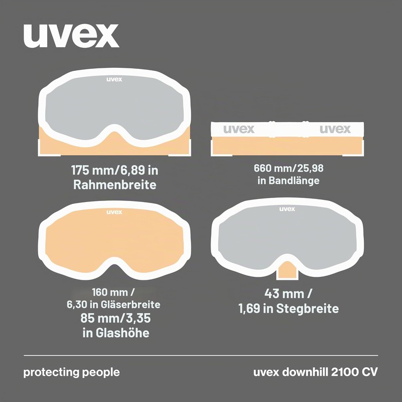 uvex Downhill 2100 CV Ski Goggles for Women and Men,