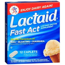 Lactaid Fast Acting Lactase Enzyme Supplement 12 Caplets