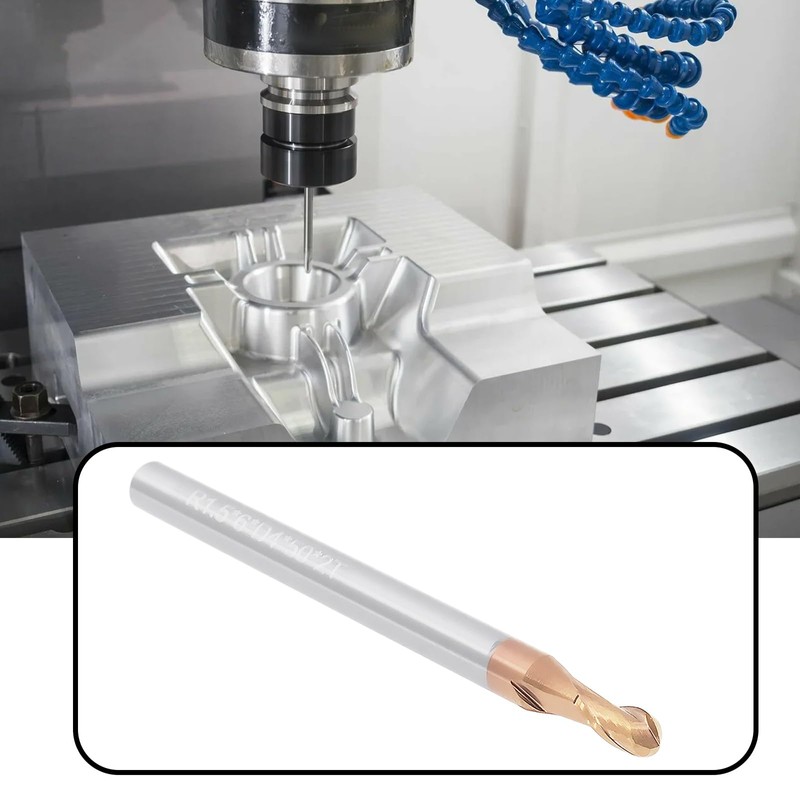 Briny River 2Pcs 3mm Ball Nose End Mill AlTiN Coated