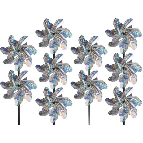 Tapix Bird Blinder Pinwheels (10 Pack) 15 inch Pinwheel Bird