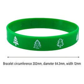 6 Pieces Christmas Wristband 6 Style Silicone Bracelet Wristbands Xmas Rubber Band for Christmas Party Decor Merry Christmas Pattern Wrist Band Party Supplies