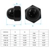Hordion 1/4-20 Black Acorn Cap Nuts, 304 Stainless Steel Acorn