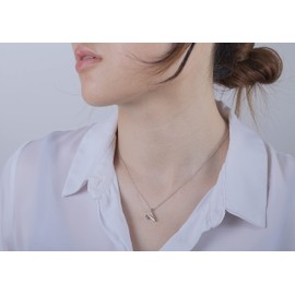 Diamond Letter Necklace Letter V, Sterling Silver Initial Necklace with 0.03 Carat Certified Canadian Diamonds | POLAR LIGHT Diamonds Jewelry for Woman