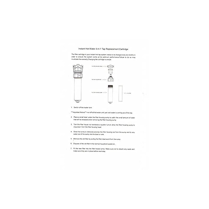 Westbrass AF400 Under Sink in-line Filter Unit and Cartridge for