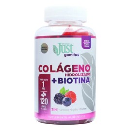 Colágeno Hidrolizado + Biotina Olnatura Just 120 Gomitas Sabor Frutos Rojos