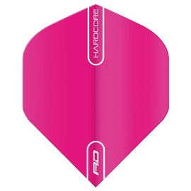 RED DRAGON Hardcore XT Fluoro Pink Extra Thick Standard Dart Flights - 5 sets Per Pack (15 Dart Flights in total)