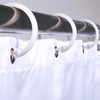 Kutesna 12 PCS White Plastic Shower Curtain Rings, Easy Snap
