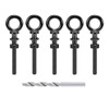 Helffer 5 Pack Black Titanium Shoulder Eye Bolt, 1/4" x