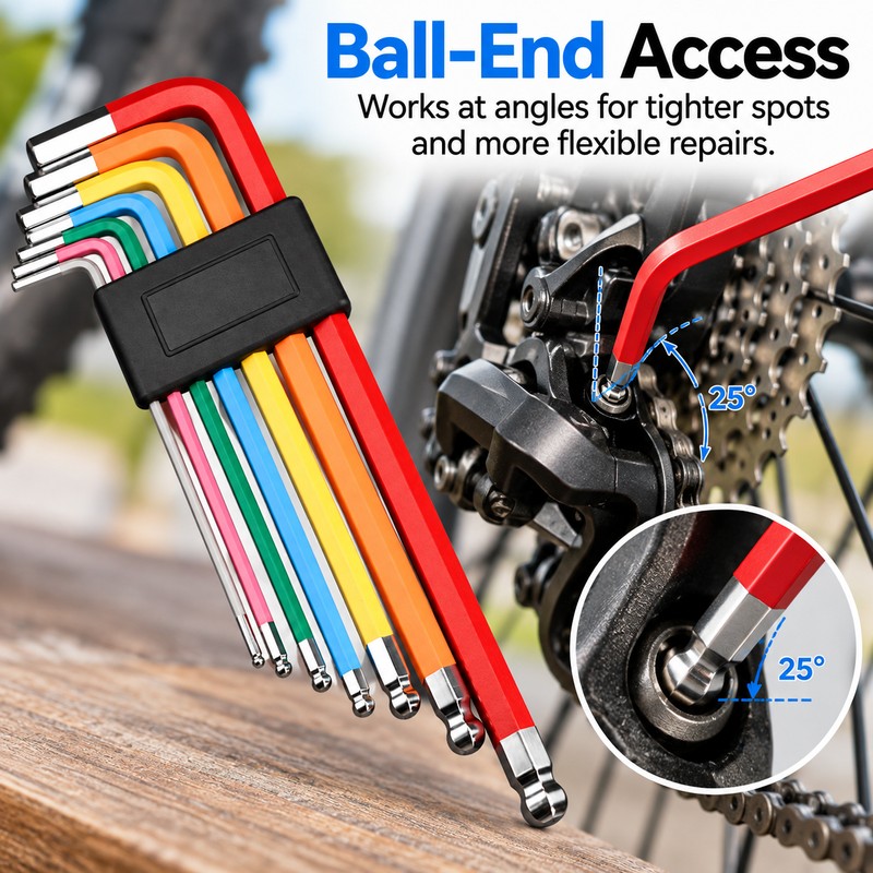 Bike Hex Key Set for Bicycle Repair – 7-Piece Color-Coded