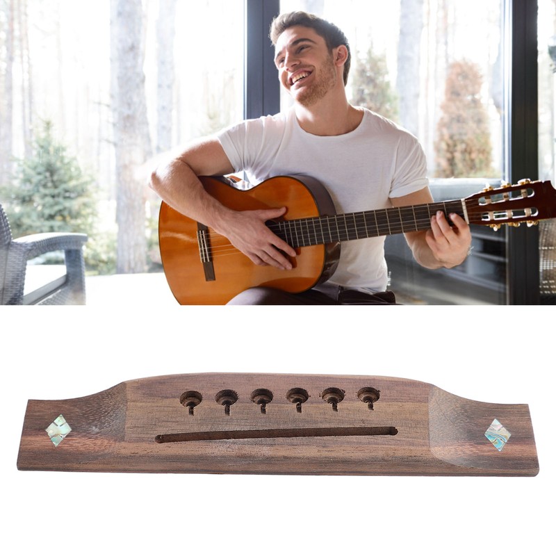 Acoustic Guitar Bridge Rosewood Pre Drilled Precisely Cut Folk Guitar