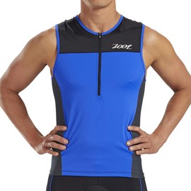 Zoot Men’s Core Tri Tank – Men’s Performance Triathlon Tank Top with 3 Back Pockets, Mesh Panels, and Cam Lock Zipper (Royal Blue, X Large)