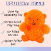 HOVUK 1x Orange LED Light Up Teddy Bear, 9cm Shake