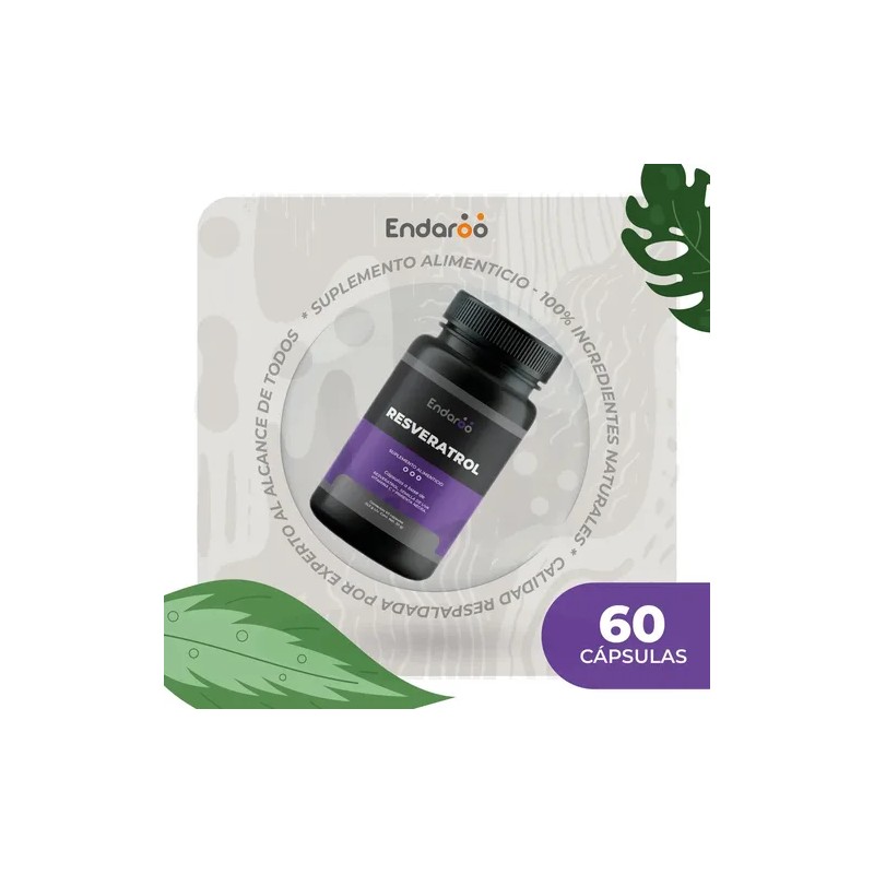 Resveratrol Endaroo Suplemento Antioxidante Cápsulas Pimienta Negra