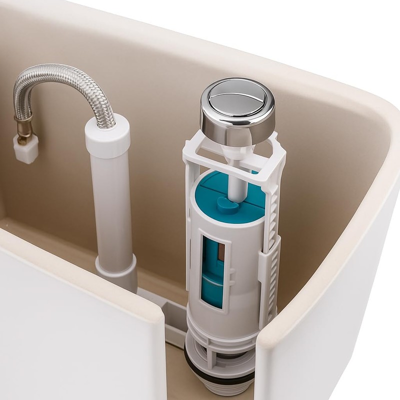 Kudos-Trading Dual Flush Universal Adjustable Cistern Valve Water-Saving, Easy Installation