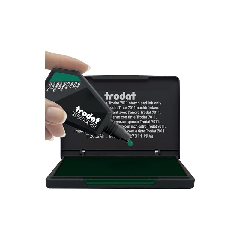 Trodat 7011 Tinta para Sellos de Entintado Manual, 28ml, Verde