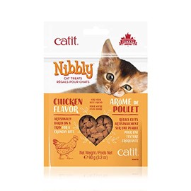 Catit Nibbly Crispy Cat Treats, Chicken – Artisanally Baked Non-Greasy Healthy Cat Treats
