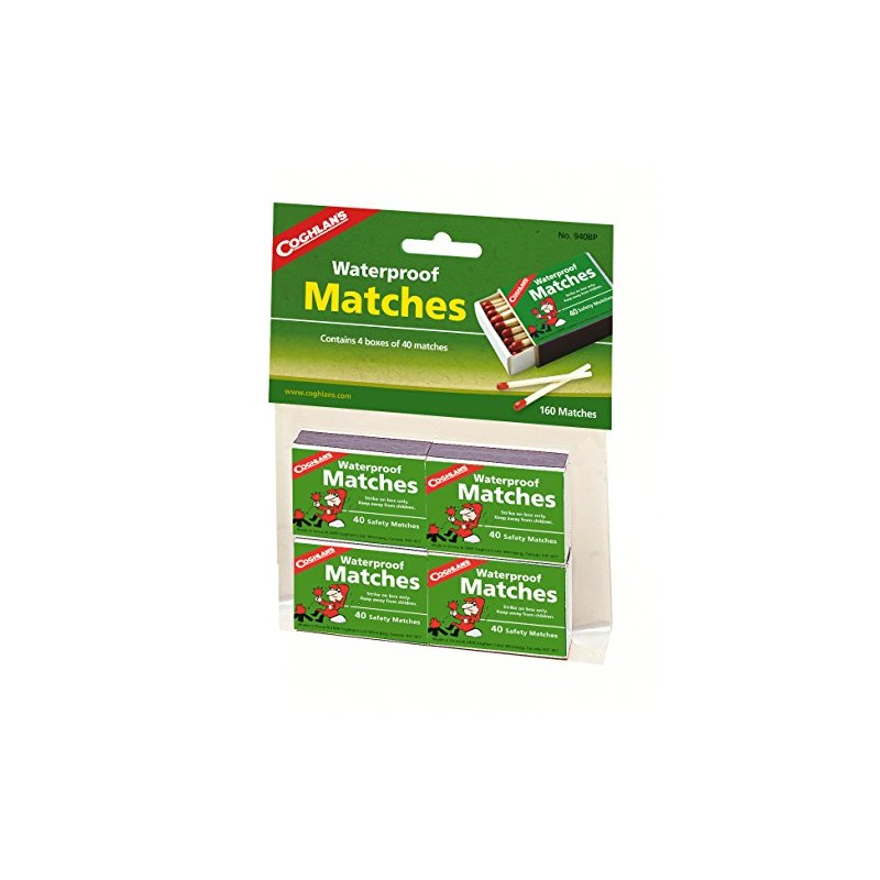 Coghlan's Waterproof Matches 4-Pack – Stormproof and Windproof Firestarters for