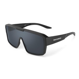 ROCKBROS Sunglasses, Over Sunglasses, Over Sunglasses, Polarized UV400, UV Protection, Lightweight, For Bicycles, Golf, Driving, Fishing, Sports, Men and Women (Black Frame/Silver Lenses)