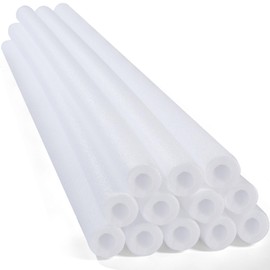 Nezyo 12 Pack Pool Noodles Foam Swim Noodles 52 Inch Jumbo Hollow Swimming Pool Noodle Bulk Bright Pool Noodles Floats Heavy Duty for Swimming Floating Craft Projects Padding Bumper (White)