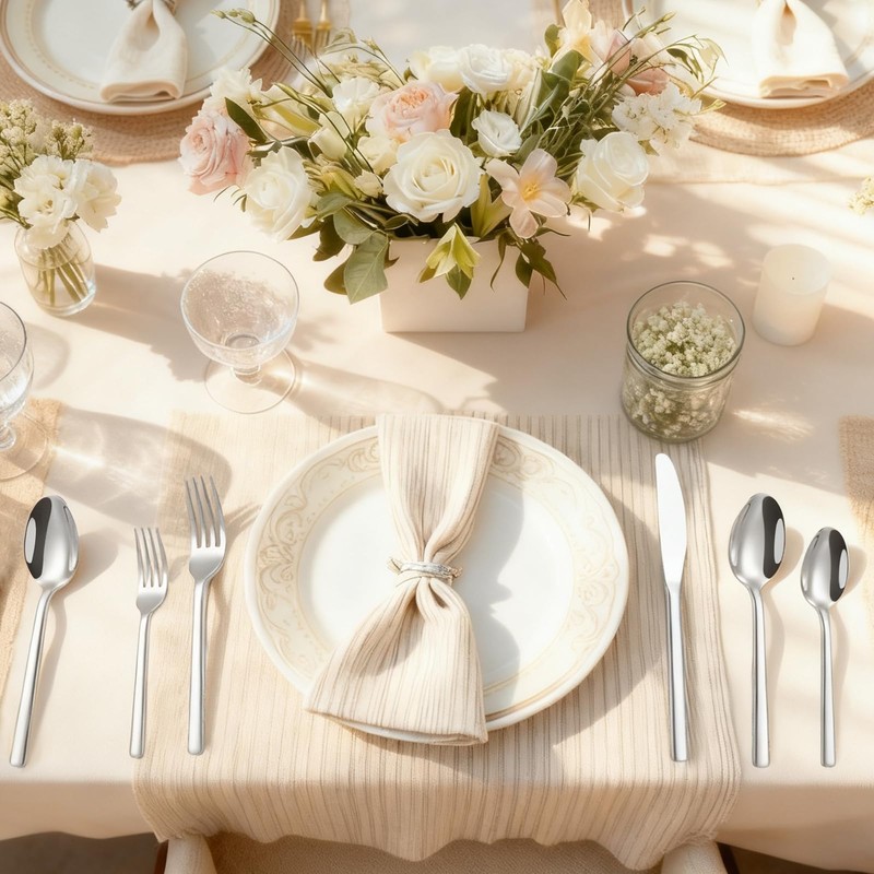 ERVILO 10-Piece Silverware Set for 2, Balanced Weight Stainless Steel