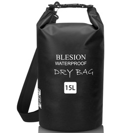 BLESION Dry Bag, 5L/10L/15L/20L/30L Waterproof Bag, Adjustable Shoulder Strap, Waterproof Backpack for Kayaking, Fishing, Swimming, Hiking Travel, black