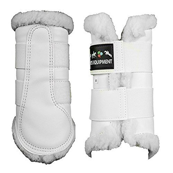 Hkm Dressage/Brushing Fleece Lined Boots, White, Small