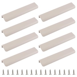 MOROBOR Finger Edge Pull, 8pcs Concealed Handle Modern Style Drawer Handle, Curved Aluminum Alloy Invisible Handle Wardrobe Handle for Cabinet Hardware Drawer, 200mm/Cashmere Gray