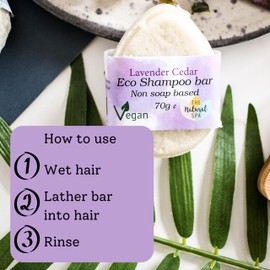 Natural Vegan Shampoo Bar - Sutaible for all Hair and water types - Highly foaming - Easy to use - 5 different scent options (Tea tree Rosemary)