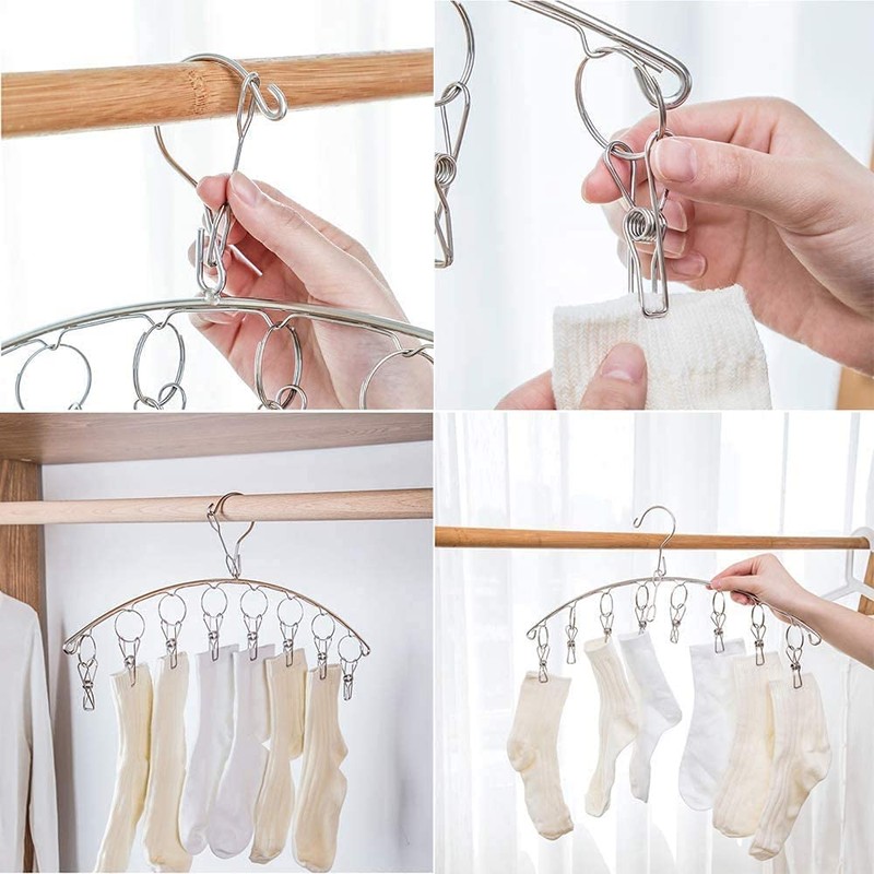 Skroad 4 Pack Stainless Steel Laundry Drying Rack Clothes Hanger