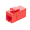 NavePoint CAT6 UTP Inline Keystone Coupler, 10 Pack, Red