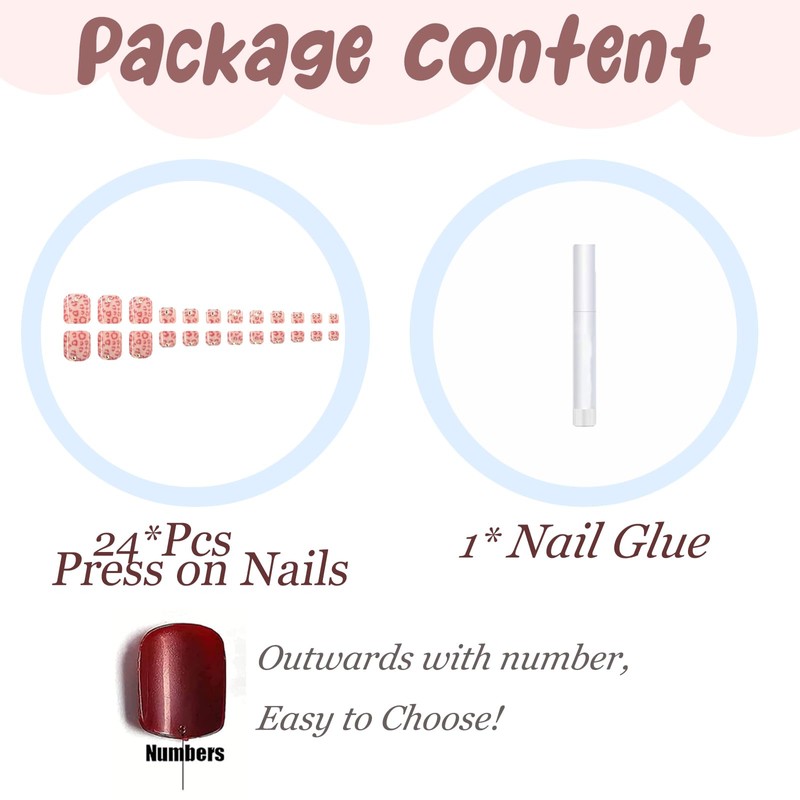 BABALAL Press On Toe Nails Short Square Fake Toe Nails