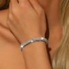Douxsu Bling Rhinestone Stretch Tennis Bracelet for Women, Sparkly Silver