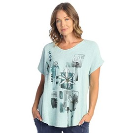 Jess & Jane Lily Mineral Washed Double Gauze Short Sleeve Top (as1, Alpha, m, Regular, Regular)