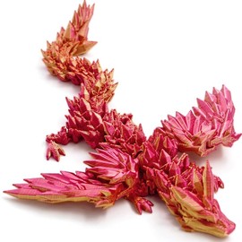 3D Printed Dragon with Wings, 9" Articulated Winged Dragon for Home Office Decor Executive Desk Toys, A nice gift. Purple. Decoration Ornaments - Colour: Red