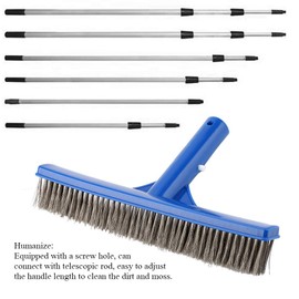 NIMOA Swimming Pool Steel Brush - With Stainless Steel Bristles Clean Walls Of Pond, Spa, 10in