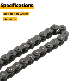 Etersec 420 Chain Sprocket Kit 25T Rear & 10T Front w/ 32 Links Compatible with Coleman KT196 CK196 Go Kart, Fits Predator 196cc 212cc 6.5HP Engine, 5/8" Bore Jackshaft Sprocket