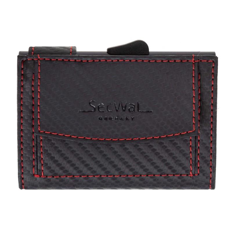 Secwal Leather Wallet Smart Mini Aluminium RFID Protection + Key