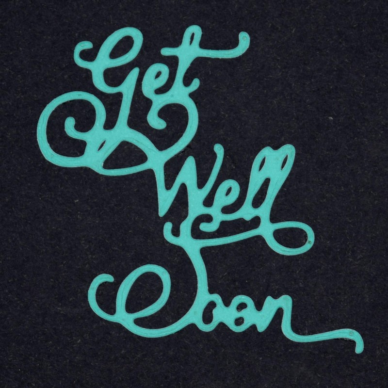 A Get Well Soon Sentiments Metal Cutting Die, Cutter Stencil,