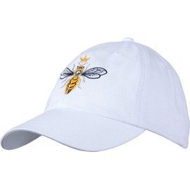Ann Arbor T-shirt Co. Queen Bee | Funny, Cute, Cool Boss Lady Crown Alpha Top Baseball Hat Women Cap - White