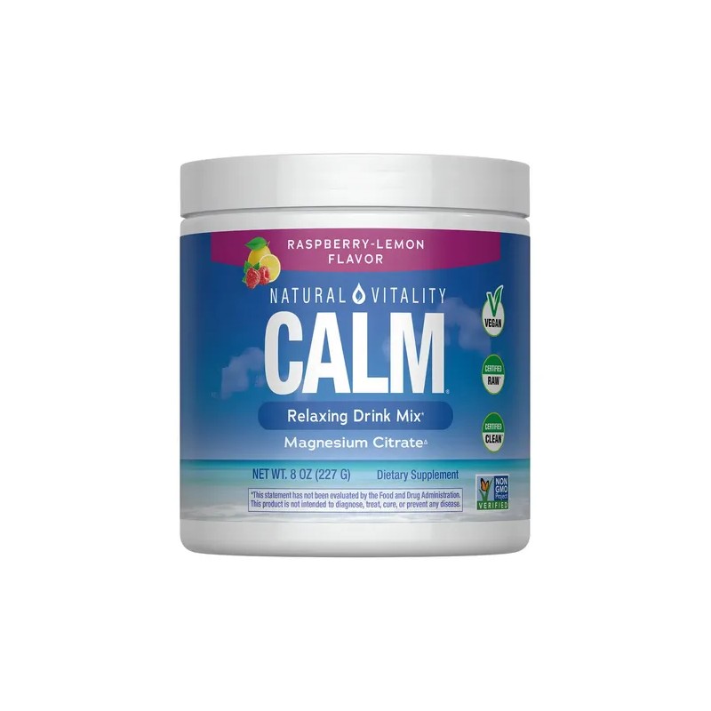 Natural Vitality Calm Magnesio en Polvo Magnesium Citrate Powder, Raspberry