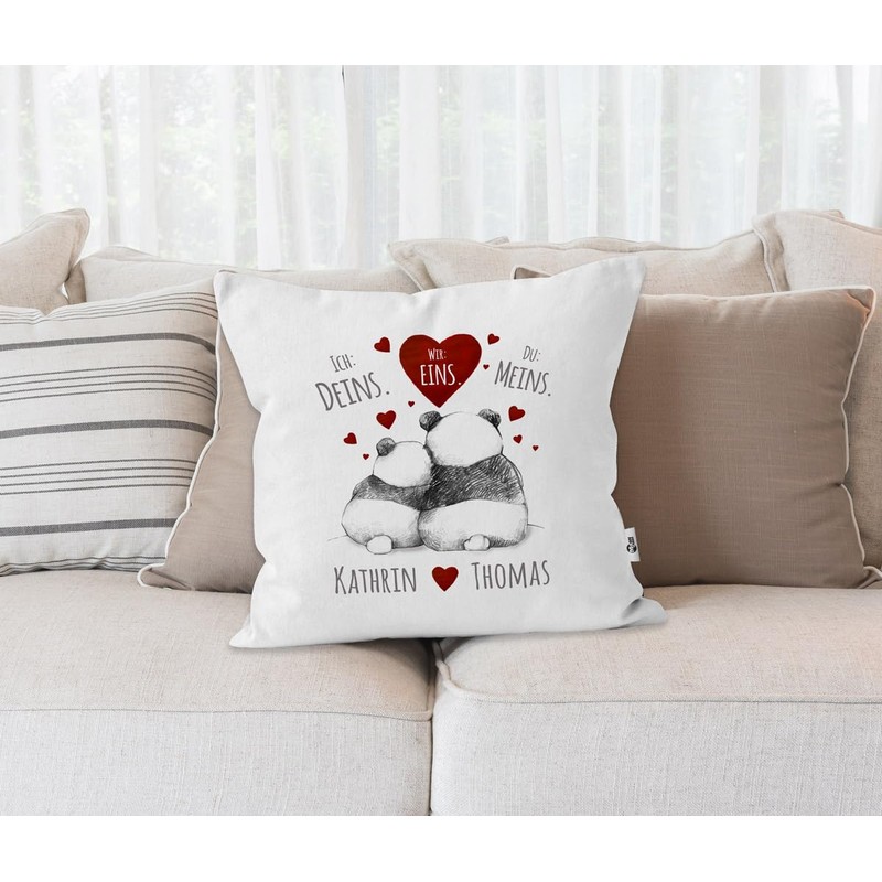 SpecialMe® Cushion Cover with German “Ich Deins, Du Meins, Wir