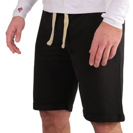 Gennadi Hoppe Men's Shorts Cotton Summer Shorty, Black (Black)