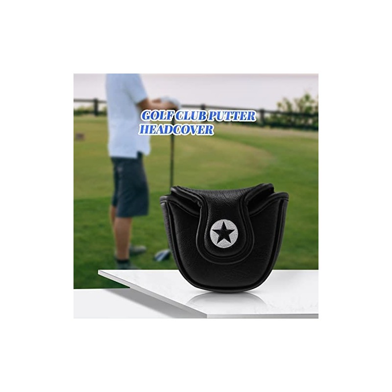 Hacbop 1Pc PU Leather with Shark Embroidery Magnet Golf Mallet